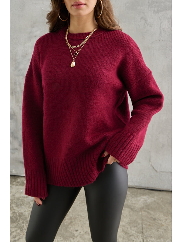 Bordo Bisiklet Yaka Oversize Kazak