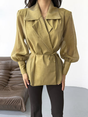 Olive Vatkalı Tencel Gömlek EY-5029-OLİVE