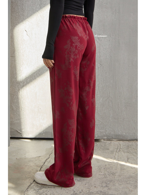 Bordo Varaklı Palazzo Pantolon 1615