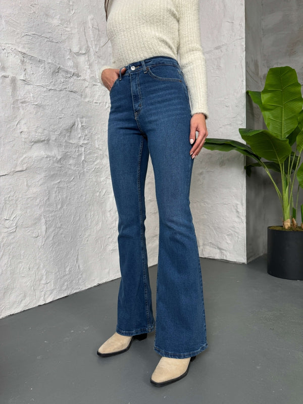 Mavi İspanyol Paça Jean G2106-Mavi