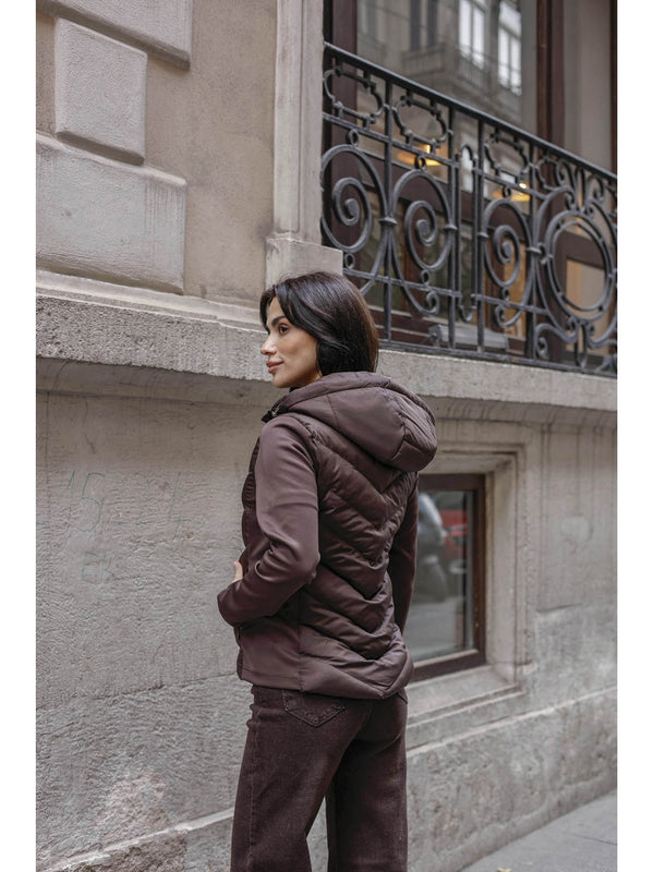 Kahve Dalgıç Detaylı Şişme Zr Mont EY-2870-Kahve