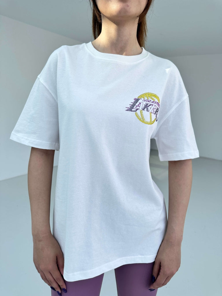 Beyaz Lakers Tshırt