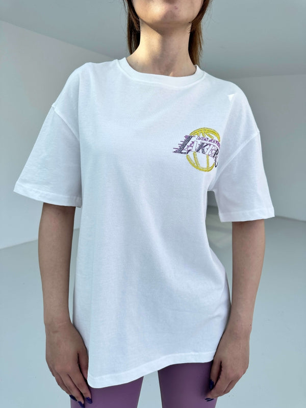 Beyaz Lakers Tshırt