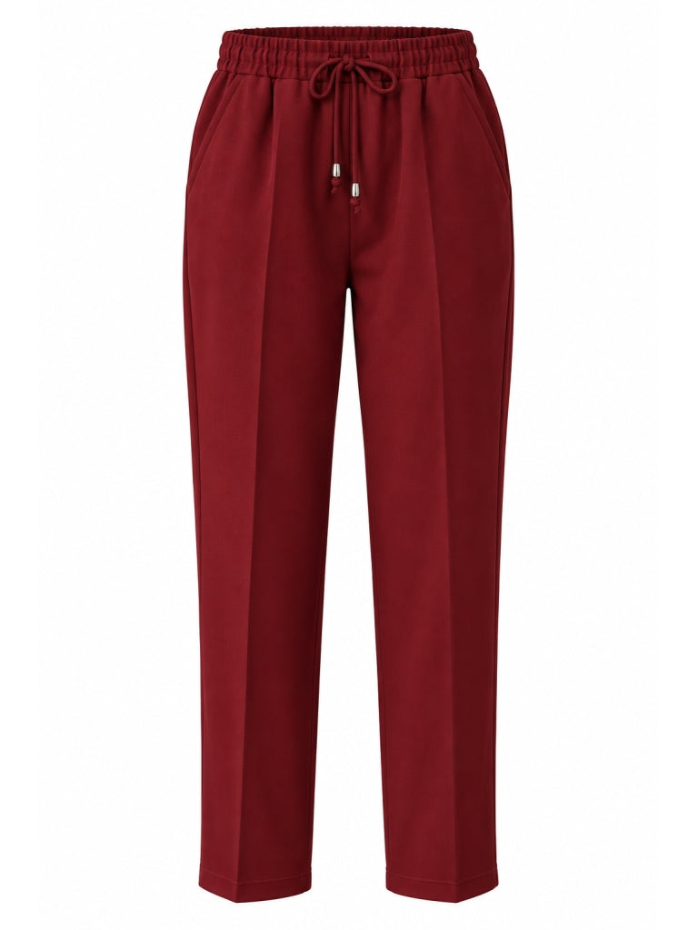 Bordo Bel Lastikli Havuç Pantolon 80178-Bordo