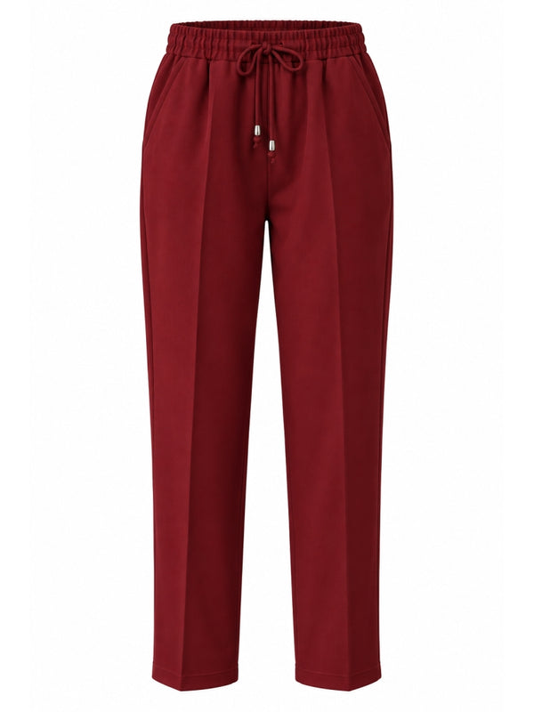 Bordo Bel Lastikli Havuç Pantolon 80178-Bordo