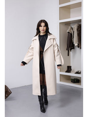 Taş Kolları Cep Detaylı Premium Kaban 20101-Taş