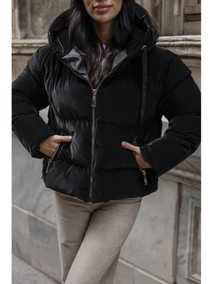 Siyah İnfinty Parlak Şişme Mont 2285-SİYAH