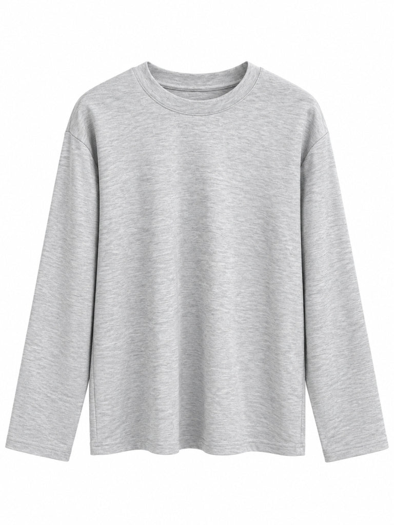 Gri Bisiklet Yaka Basic Sweat 11448-Gri
