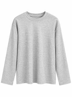 Gri Bisiklet Yaka Basic Sweat 11448-Gri