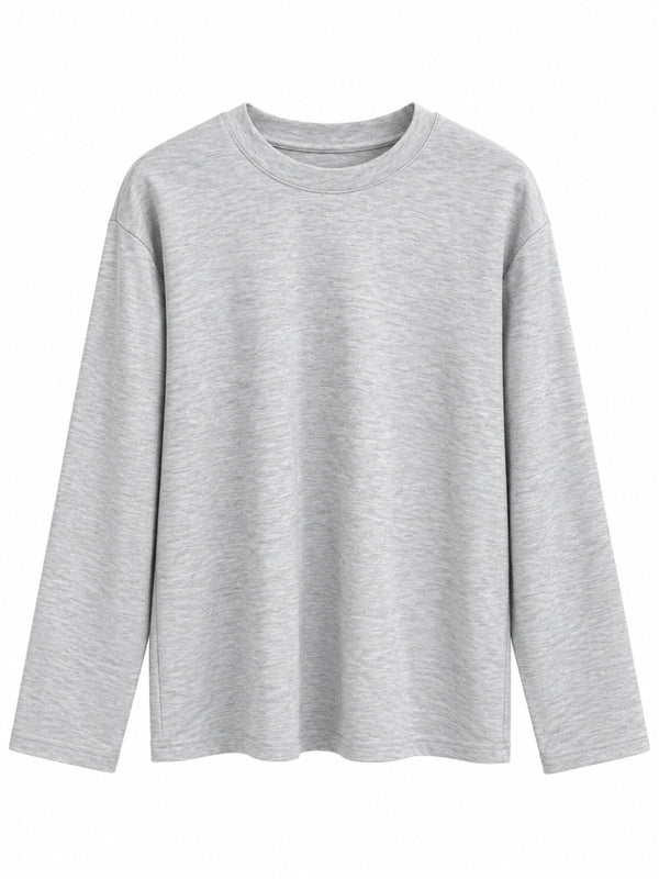 Gri Bisiklet Yaka Basic Sweat 11448-Gri