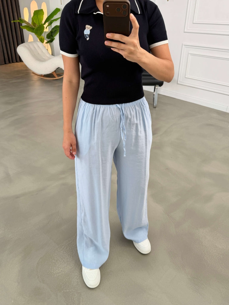 Bebe Mavi Orj Marka Tencel Pantolon 8002-Bebe Mavi