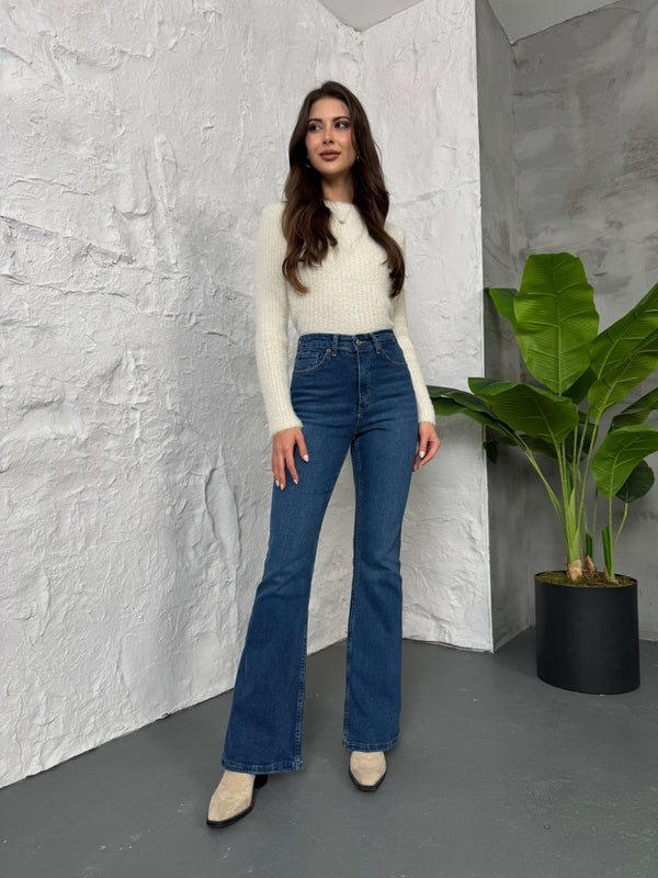 Mavi İspanyol Paça Jean G2106-Mavi