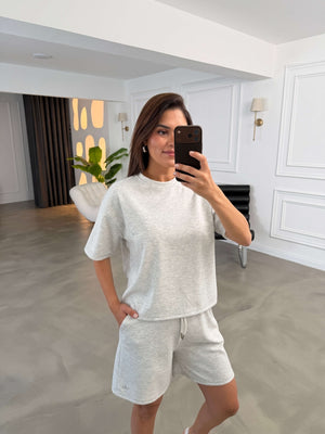 Gri Orj Marka Şortlu Modal Takım 1024-Gri