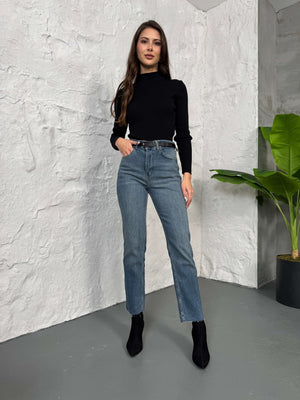 Mavi Boy Fit Kesik Paça Orj Jean 2402-Mavi