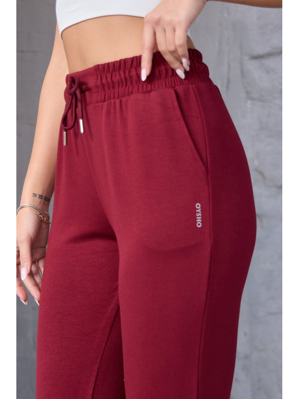 Bordo Orjinal Yırtmaçlı Modal Eşofman
