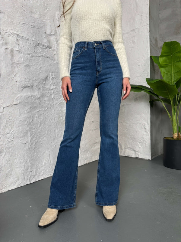 Mavi İspanyol Paça Jean G2106-Mavi