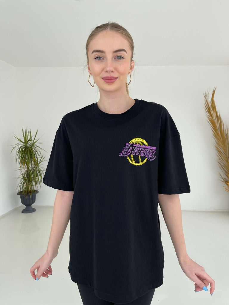 Siyah Lakers Tshırt