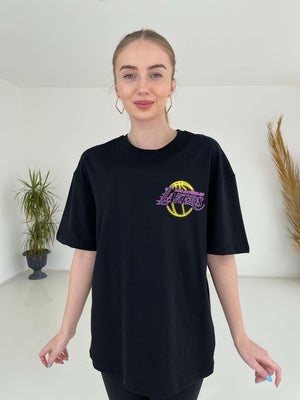 Siyah Lakers Tshırt