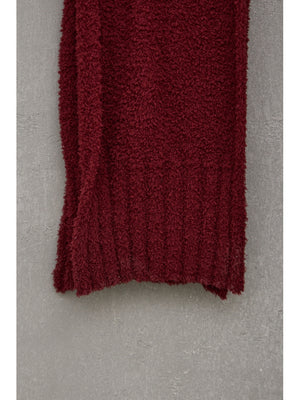 Bordo Yumoş Buklet Atkı
