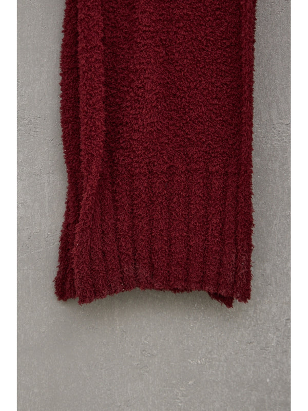 Bordo Yumoş Buklet Atkı