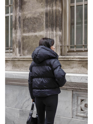 Siyah Fermuarlı Şişme Mont 2059-Siyah