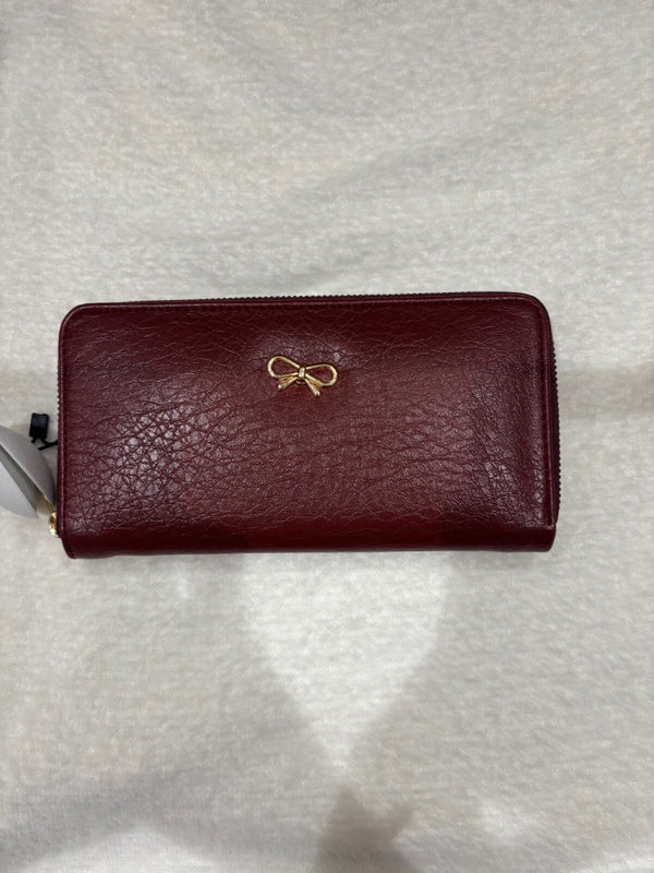 Bordo Fiyonklu Fermuarlı Cüzdan CZDN07-Bordo