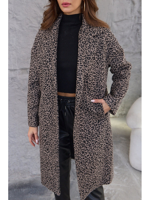 Leopar Desen Tek Düğme Zara Model Kaban