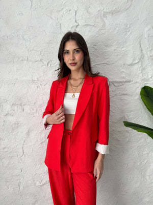 Nar Çiçeği Vatkalı Blazer Ceket
