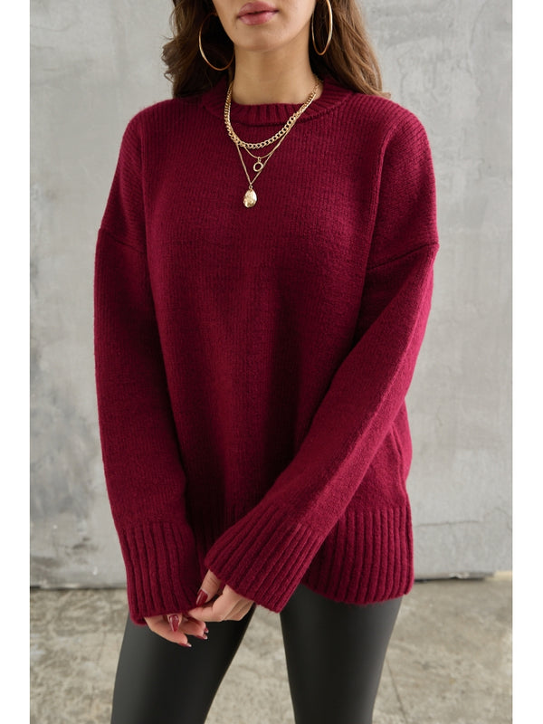 Bordo Bisiklet Yaka Oversize Kazak