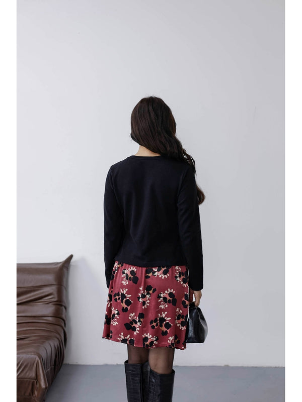 Bordo  Eteği Saten Yandan Bağlamalı Elbise EY27238-BORDO