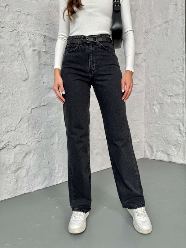 Siyah Yıkamalı Straight Orj Jean 24111-Siyah Yıkamalı