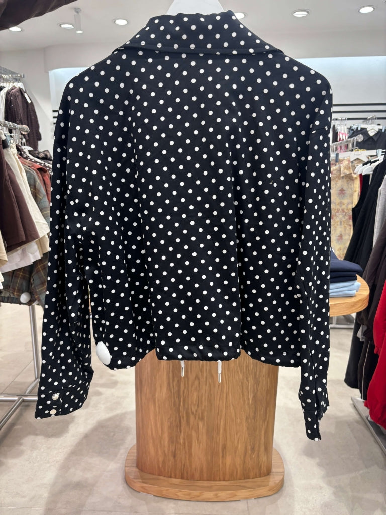 Siyah Puantiyeli Bomber Ceket 1381-Siyah