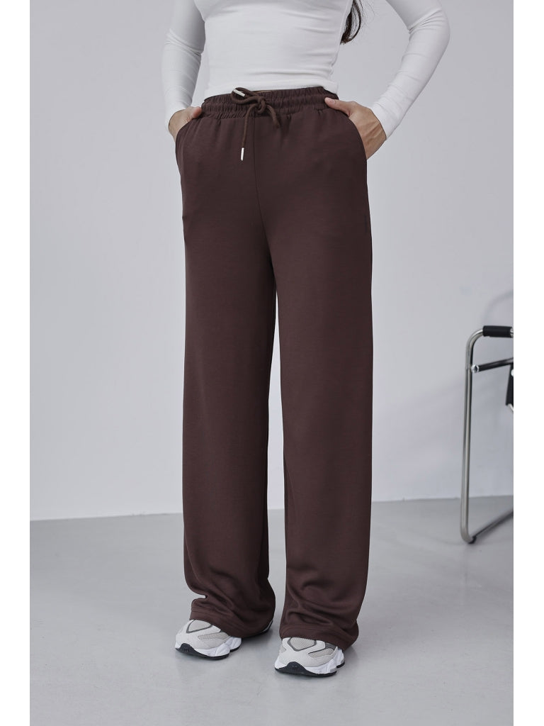 Kahverengi Oysh Palazzo Modal Pantolon EY-075-KAHVE