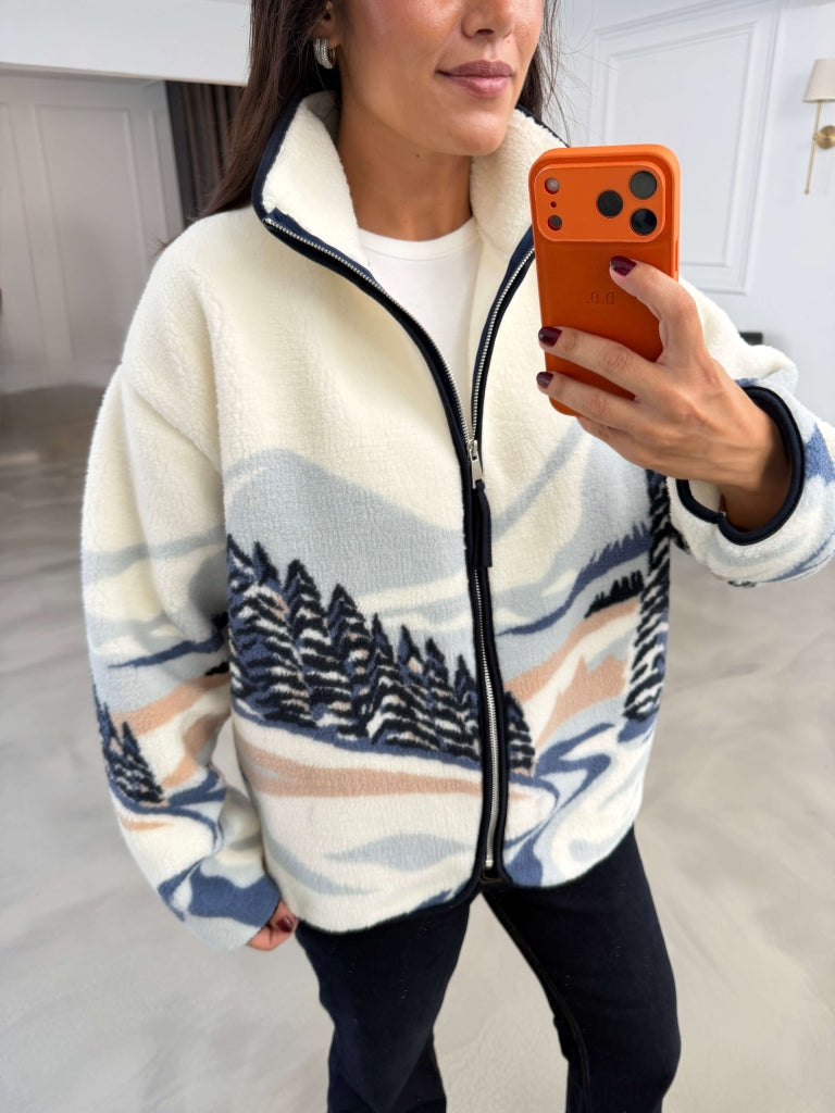Lacivert Ön Fermuarlı Peluş Sweat 22859-Lacivert