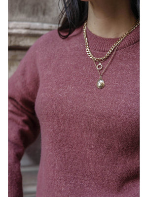 Gül Kurusu Bisiklet Yaka Yumoş Kazak 2373-GÜL KURUSU