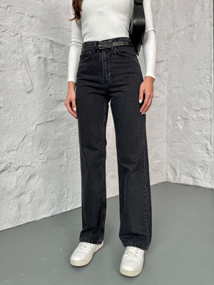 Siyah Yıkamalı Straight Orj Jean 24111-Siyah Yıkamalı