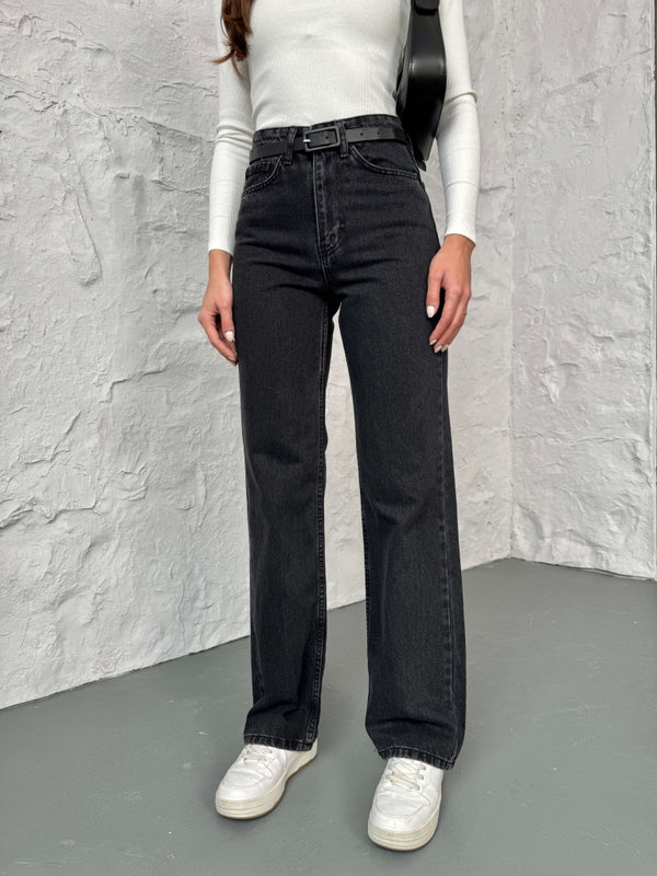 Siyah Yıkamalı Straight Orj Jean 24111-Siyah Yıkamalı