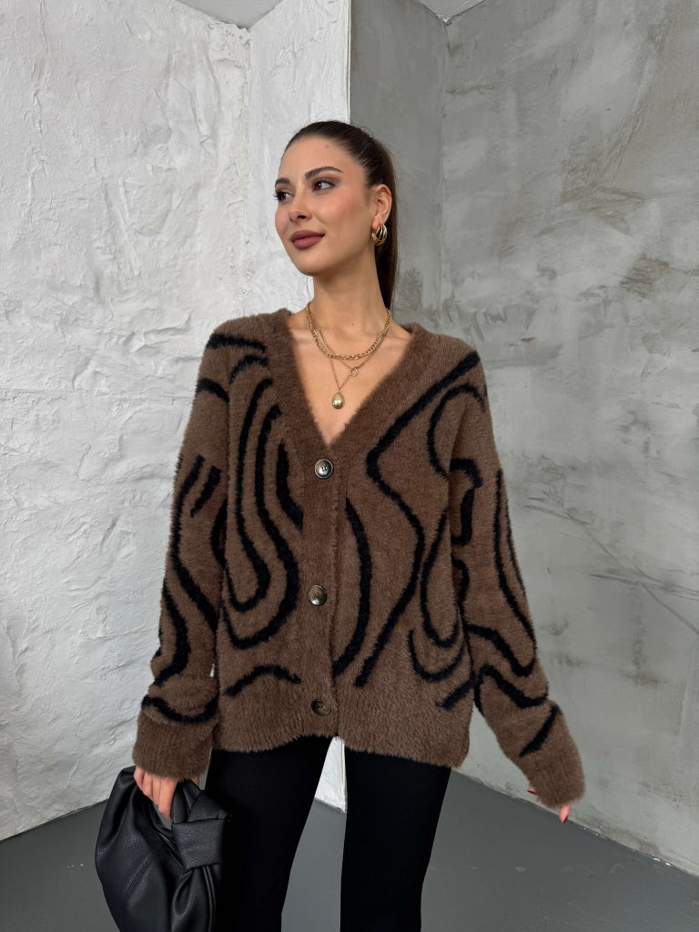 Zebra Desen Yumoş Hırka 2513