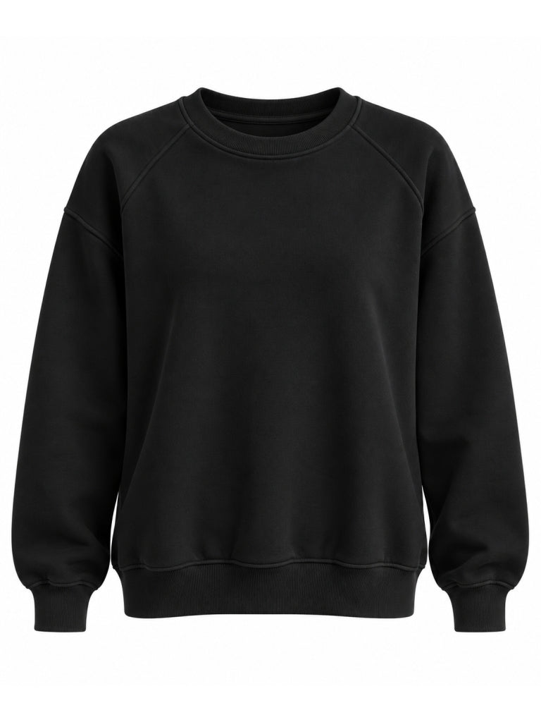 Siyah Oversize Şardonlu Sweat 7912-Siyah