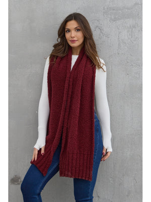 Bordo Yumoş Buklet Atkı
