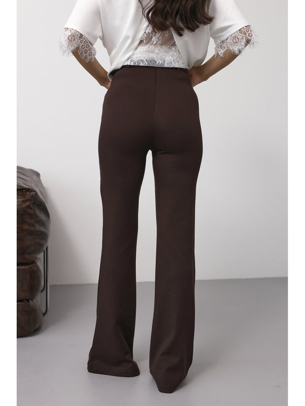 Kahverengi Kemerli İspanyol Pantolon 0099-Kahverengi
