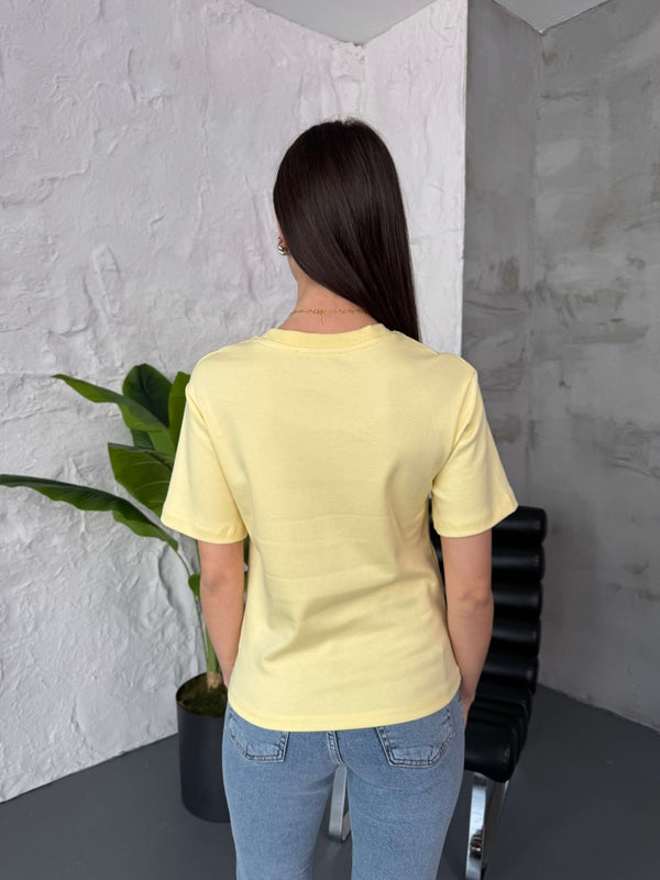 Sarı Massi Orj Basic Tshirt