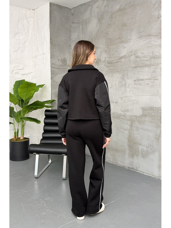 Siyah Paraşüt Cepli Şardonlu Takım 1912-Siyah