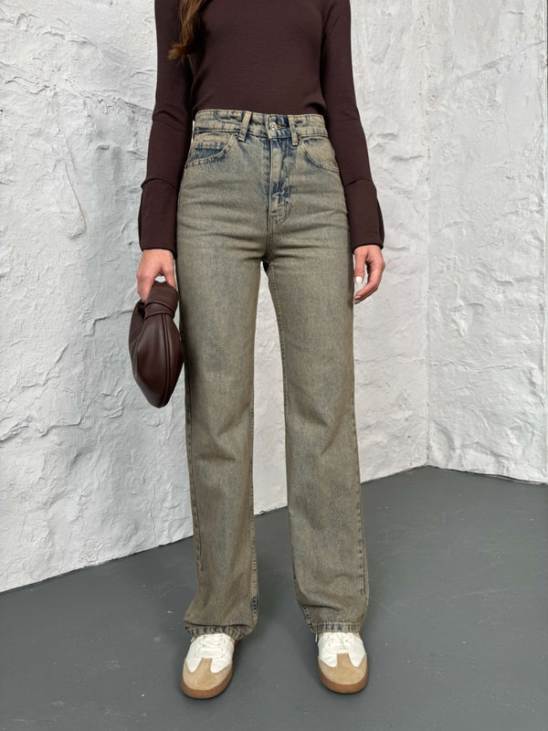 Vintage Yıkamalı Straight Orj Jean 24111-Vintage Yıkamalı