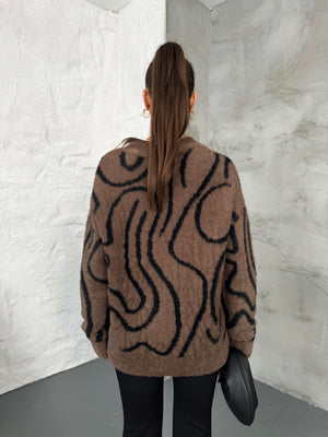 Zebra Desen Yumoş Hırka 2513