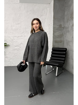 Antrasit Oversize Örme Takım 25812-Antrasit