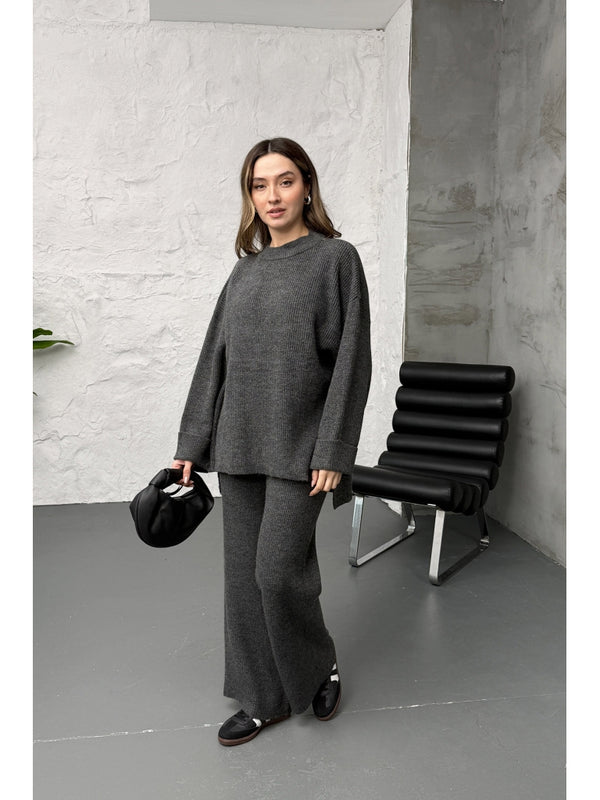 Antrasit Oversize Örme Takım 25812-Antrasit
