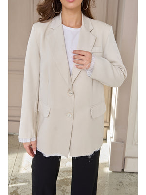Taş Premium Kumaş Astarı Çizgili Blazer Ceket