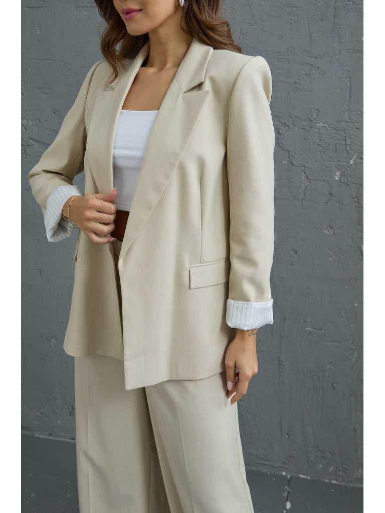 Taş Kol Detaylı Blazer Ceket
