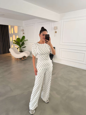 Ekru Düşük Kol Puantiyeli Takım 4133-Ekru